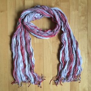 2/$20 NWT Light cotton scarf Joe Fresh red stripes